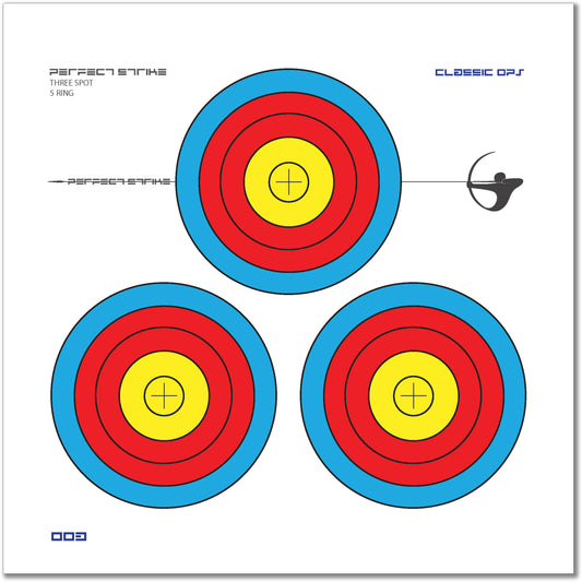 Perfect Strike Archery TARGETS. Classic OPS 003. Three Spot Targets. (12" x 12")