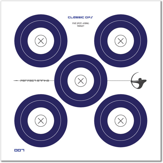 Perfect Strike Archery TARGETS. Classic OPS 007. Five Spot Targets. (12" x 12")