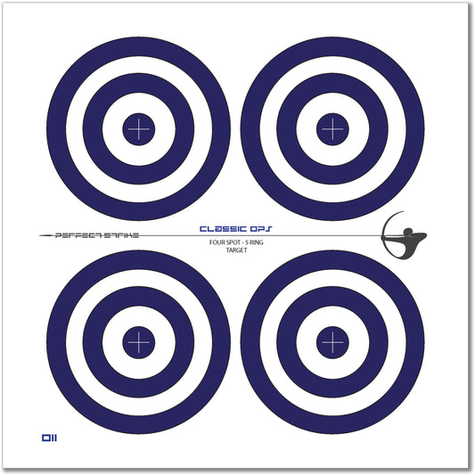 Perfect Strike Archery TARGETS. Classic OPS 011. Four Spot Targets. (12" x 12")