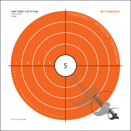Perfect Strike ARCHERY Targets. ORANGE OPS No. 009. Single Spot Targets. (12" x 12").
