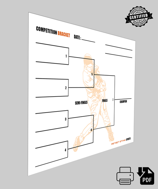 PRINT DOWNLOAD. Perfect Strike Competition Bracket for Team Tournaments or Skills Competitions. BASEBALL.