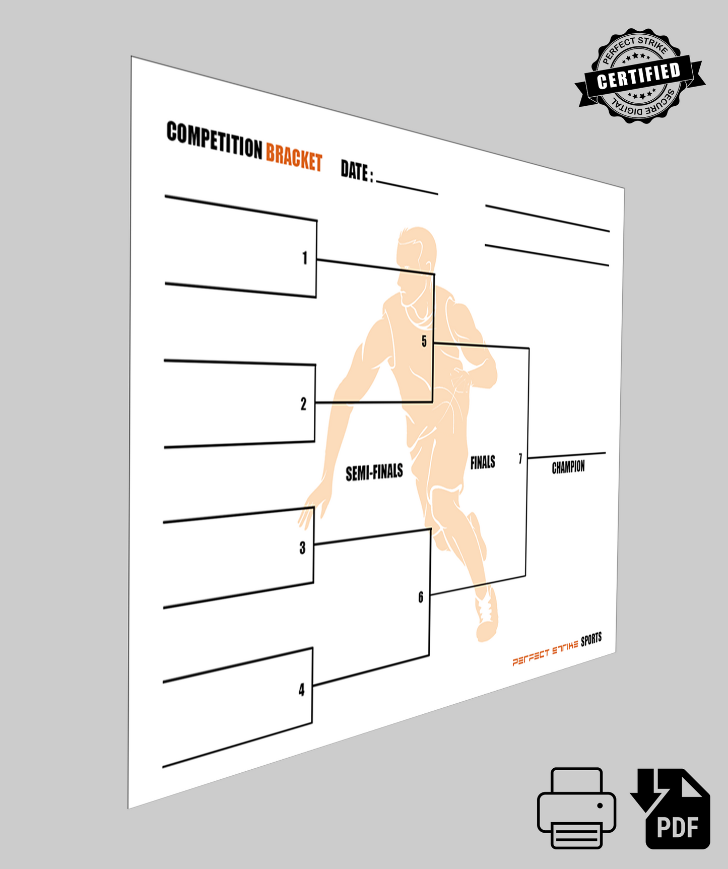 PRINT DOWNLOAD. Perfect Strike Competition Bracket for Team Tournaments or Skills Competitions. BASKETBALL.
