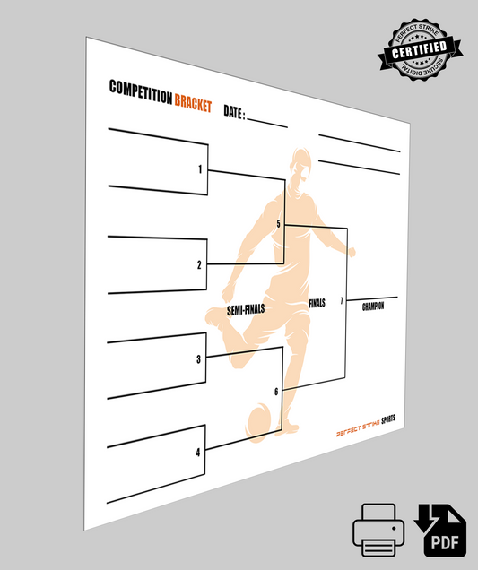 PRINT DOWNLOAD. Perfect Strike Competition Bracket for Team Tournaments or Skills Competitions. MENS SOCCER.