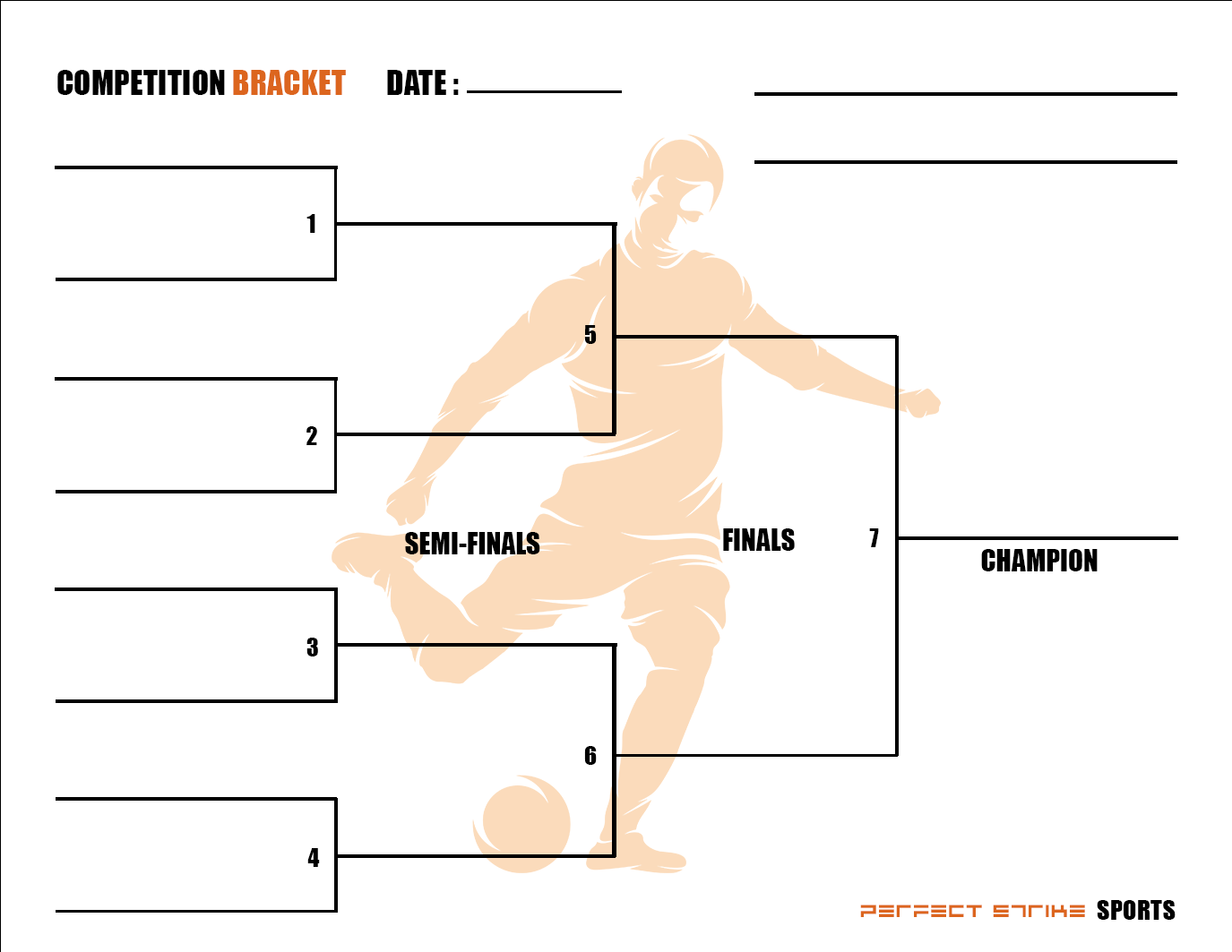 PRINT DOWNLOAD. Perfect Strike Competition Bracket for Team Tournaments or Skills Competitions. MENS SOCCER.