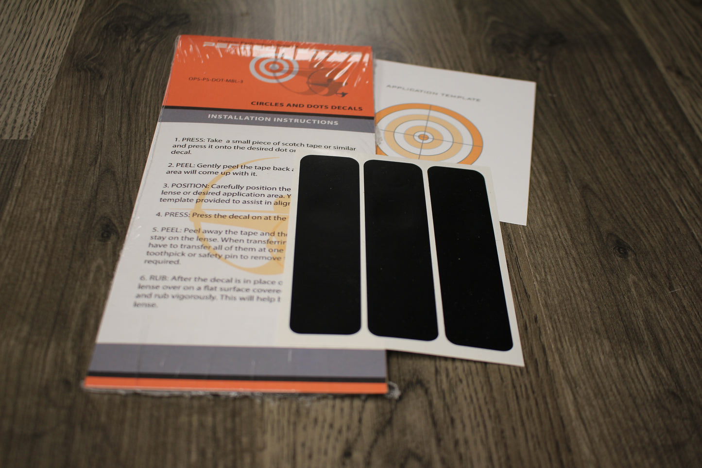 Perfect Strike Archery Circles and Dots Decals for Scope Lenses. Great for practice or competition. Adhesive backed vinyl decals. (Matte Black)