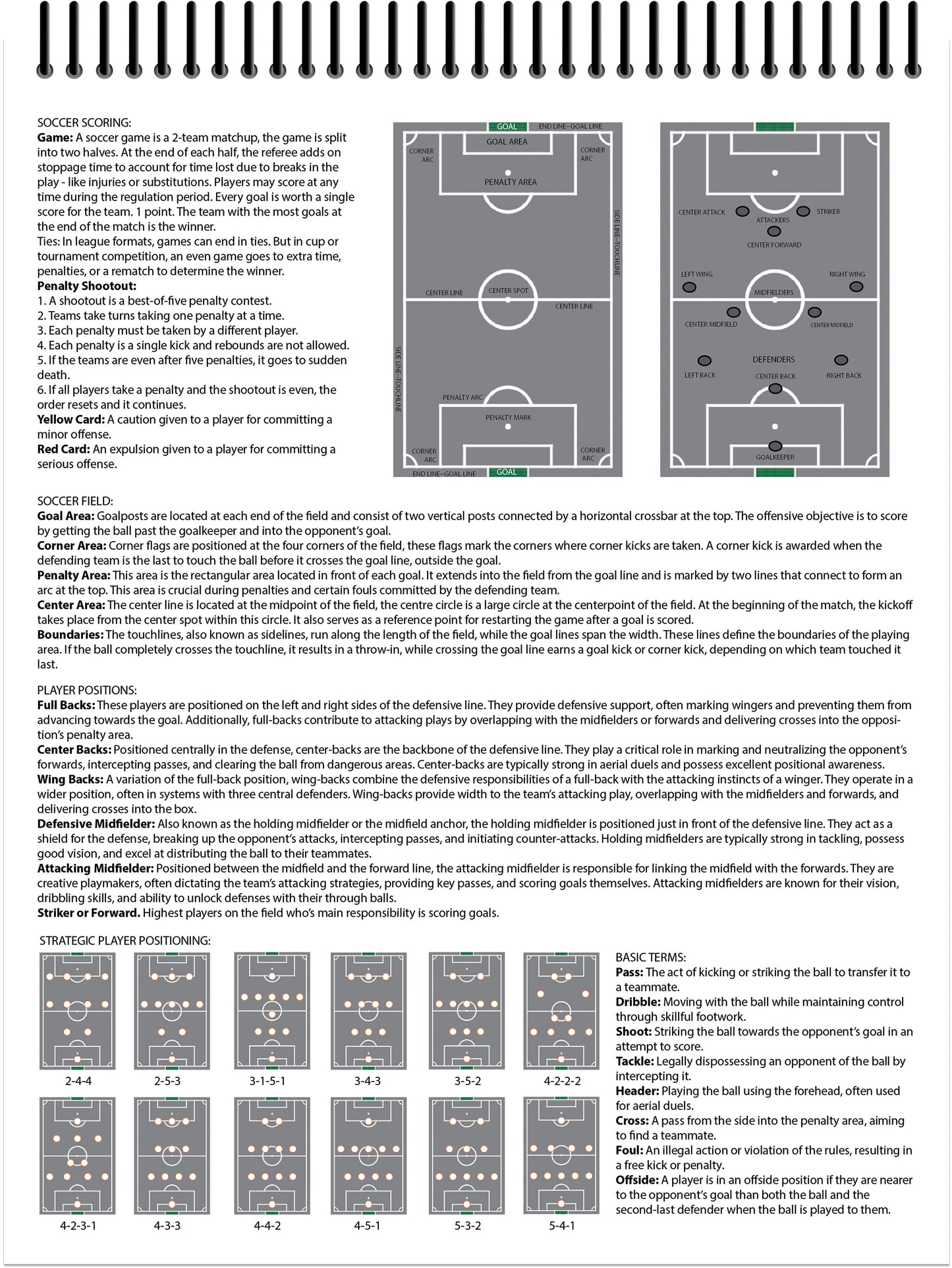 Perfect Strike SOCCER Scorebook with Rules and Scoring Instructions : Heavy Duty. Adult and Youth Soccer. TS-11-7W-V