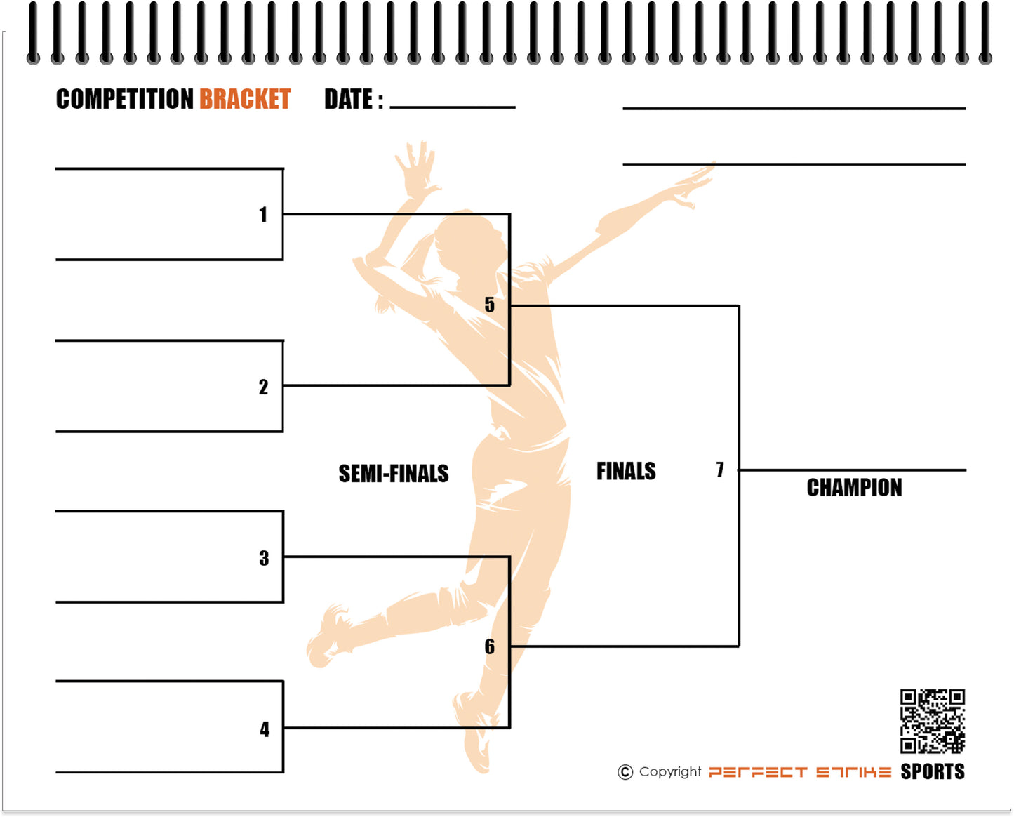 Perfect Strike VOLLEYBALL Scorebook with Rules and Scoring Instructions : Heavy Duty. Adult and Youth Volleyball. TS-6-6W-H