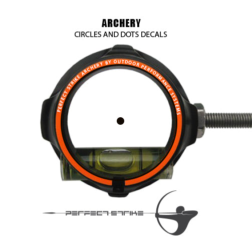 Perfect Strike Archery Circles and Dots Transfer Decals for Scope Lenses + Peel and Stick Target Dots. Practice or Competition. Adhesive Backed Vinyl Decals. (Black)