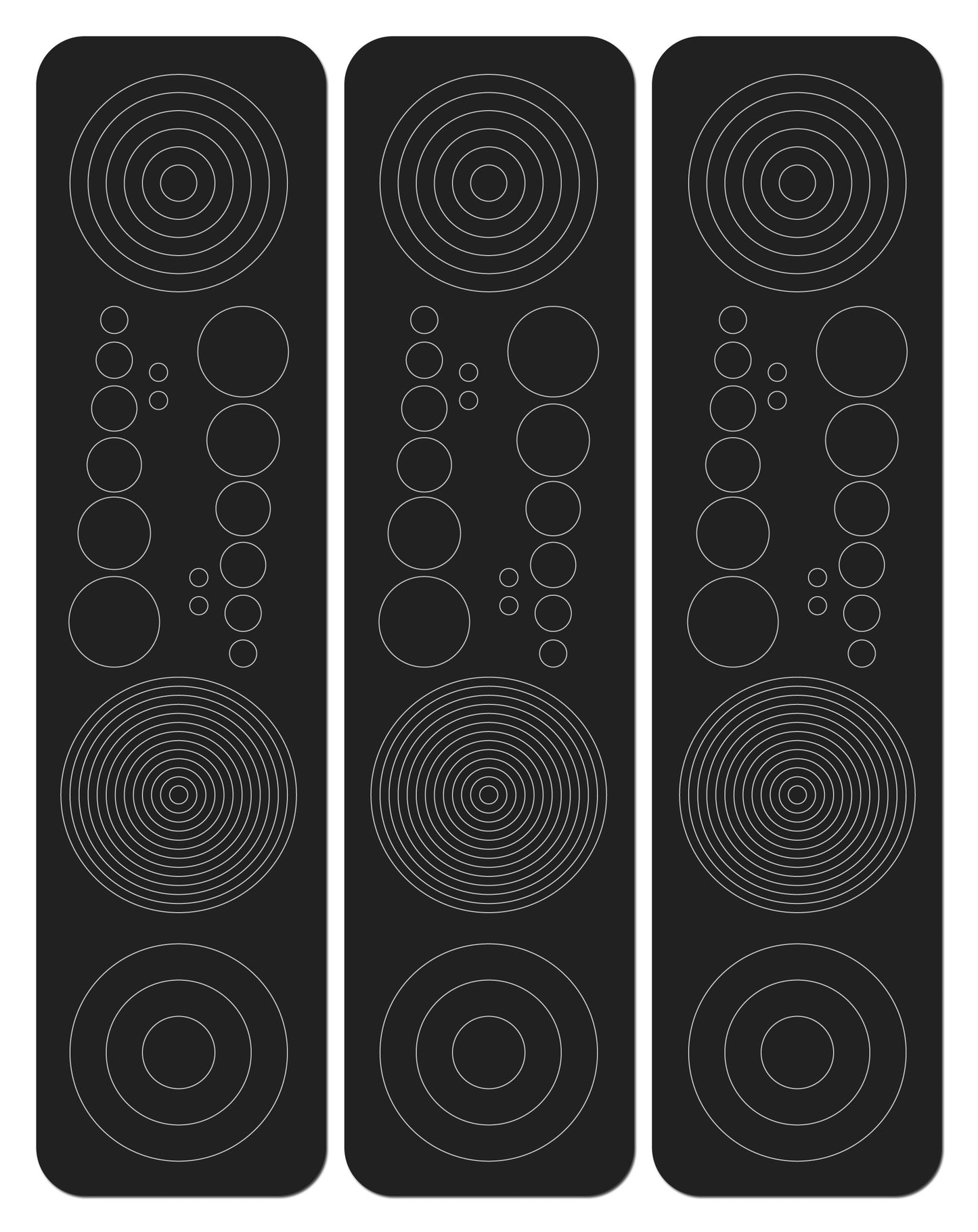Perfect Strike Archery Circles and Dots Decals for Scope Lenses. Great for practice or competition. Adhesive backed vinyl decals. (Matte Black)