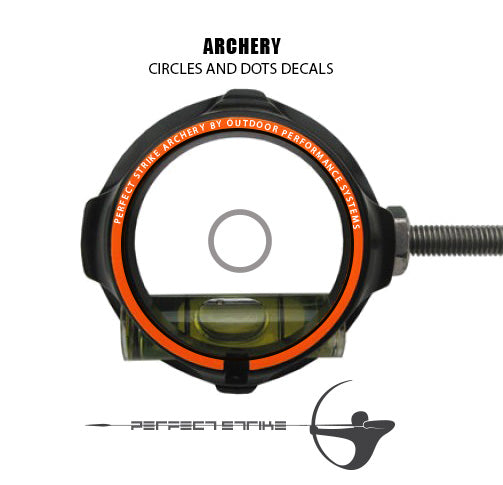 Perfect Strike Archery Circles and Dots Decals for Scope Lenses. Great for practice or competition. Adhesive backed vinyl decals. (Matte Grey)