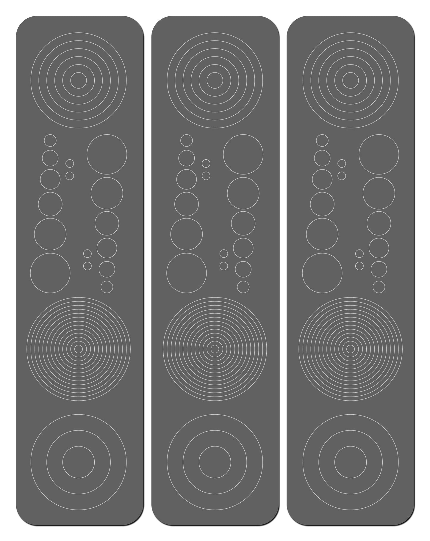 Perfect Strike Archery Circles and Dots Decals for Scope Lenses. Great for practice or competition. Adhesive backed vinyl decals. (Dark Grey)
