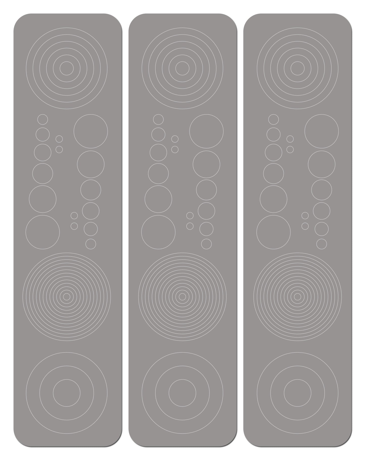 Perfect Strike Archery Circles and Dots Decals for Scope Lenses. Great for practice or competition. Adhesive backed vinyl decals. (Matte Grey)