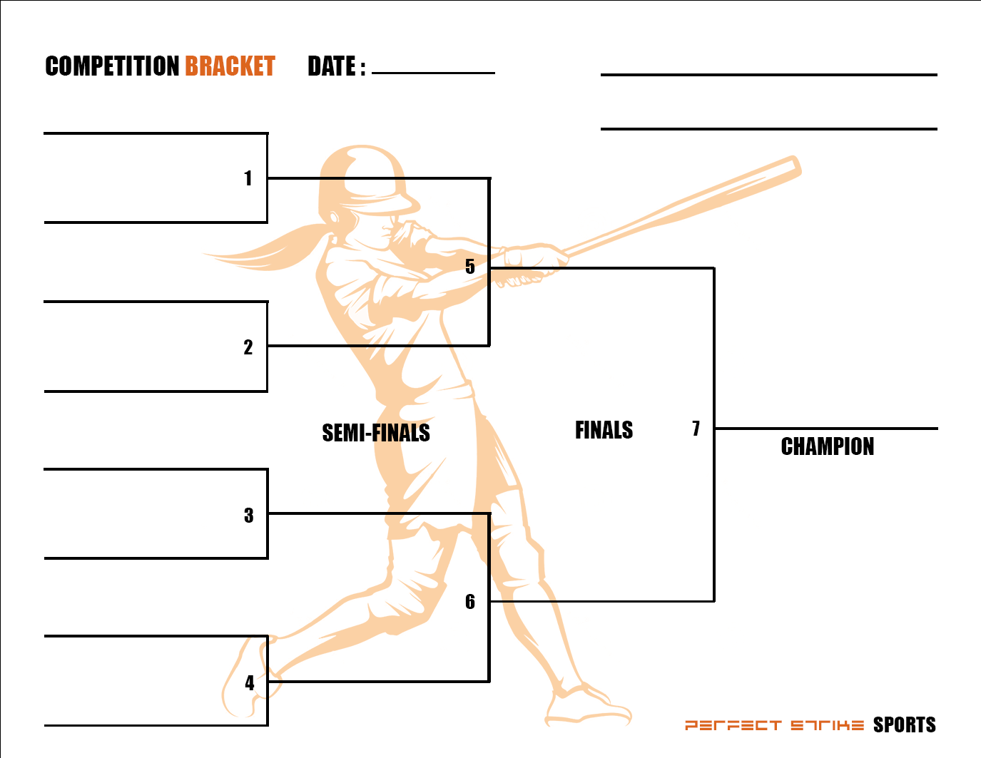 PRINT DOWNLOAD. Perfect Strike Competition Bracket for Team Tournaments or Skills Competitions. SOFTBALL.
