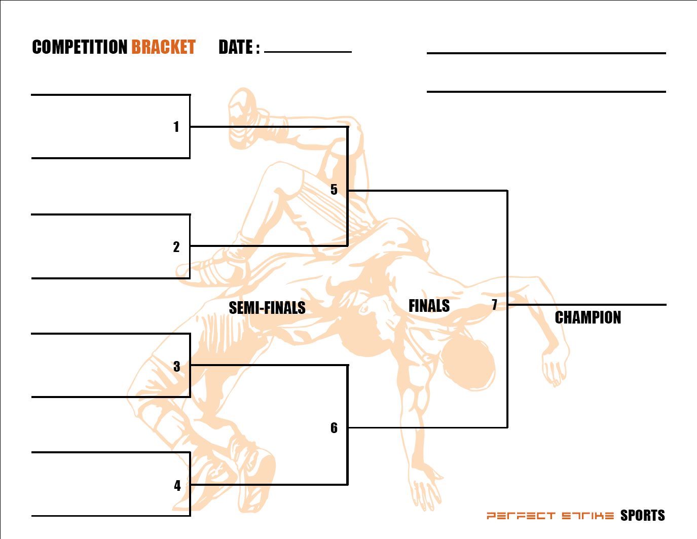 PRINT DOWNLOAD. Perfect Strike Competition Bracket for Team Tournaments or Skills Competitions. WRESTLING.