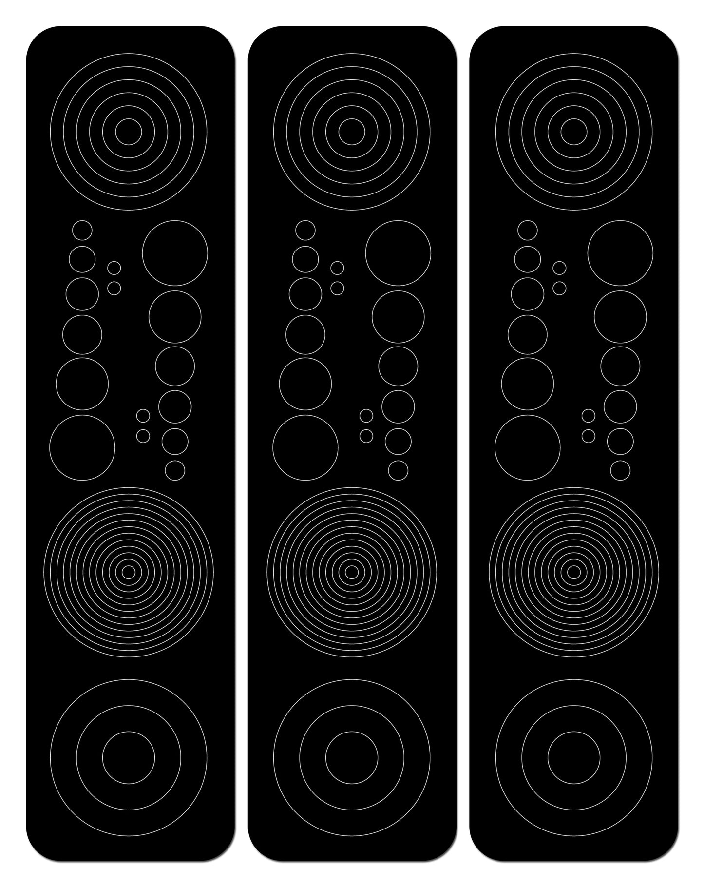 Perfect Strike Archery Circles and Dots Decals for Scope Lenses. Great for practice or competition. Adhesive backed vinyl decals. (Black)