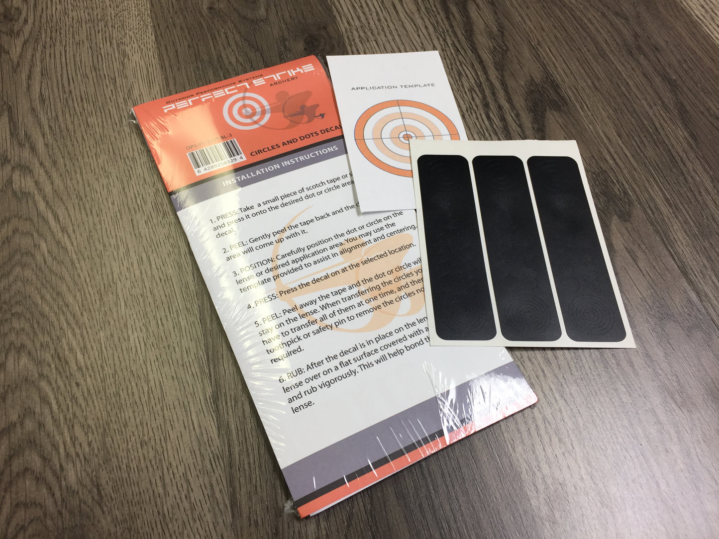 Perfect Strike Archery Circles and Dots Decals for Scope Lenses. Great for practice or competition. Adhesive backed vinyl decals. (Black)