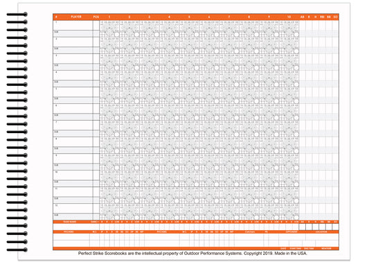 Perfect Strike BASEBALL Scorebook with Rules and Scoring Instructions. Heavy Duty. Youth or Adult Baseball and Softball. LS-12:10.