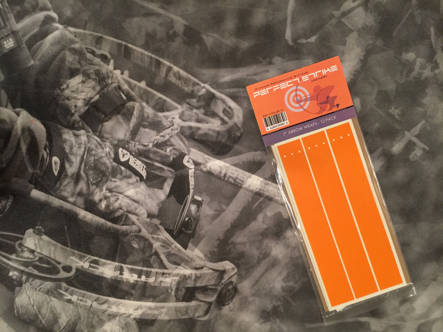 PERFECT FLETCH arrow cresting wraps by Perfect Strike Archery. MATTE ORANGE. Adhesive backed premium vinyl. 7" Arrow Wraps.