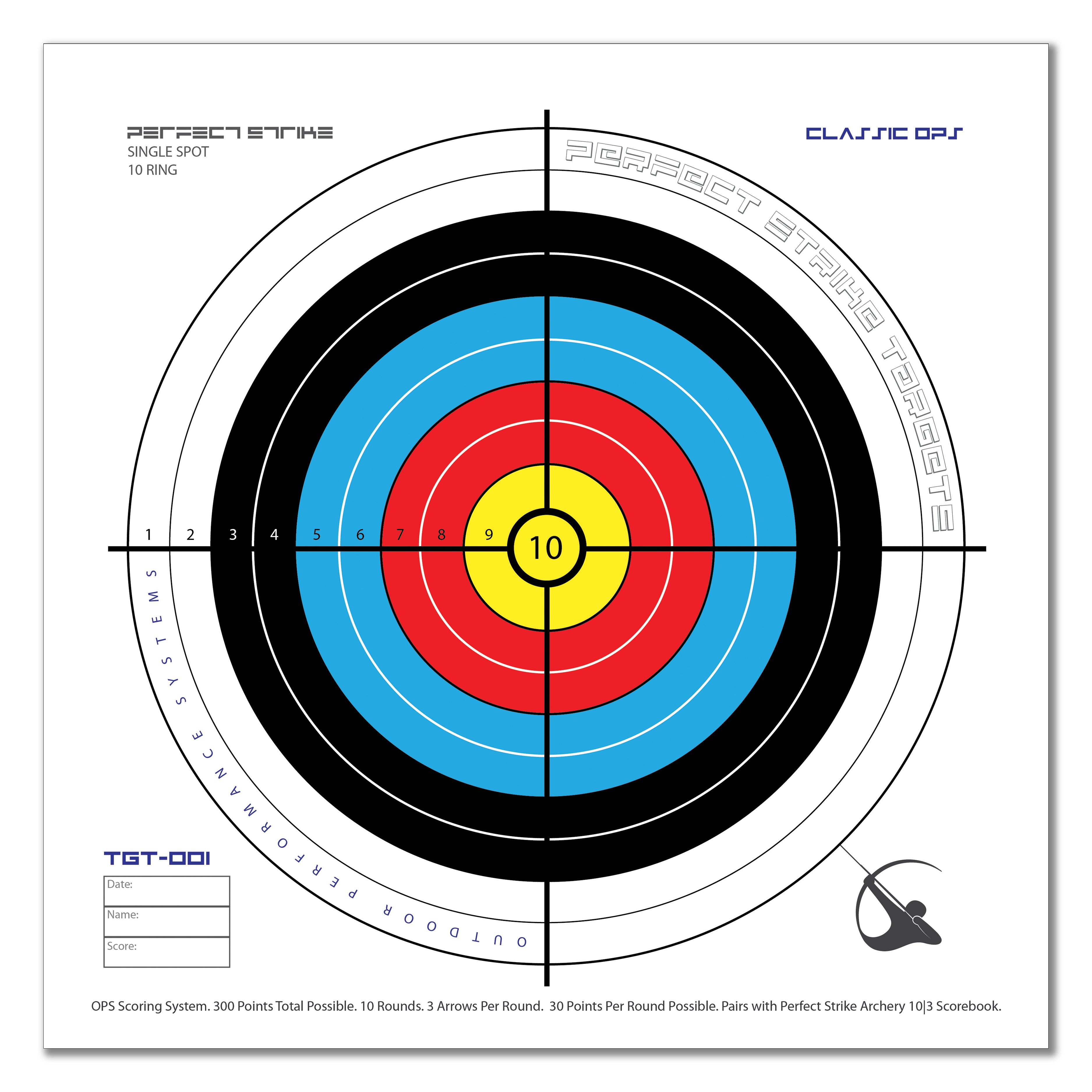 Perfect Strike ARCHERY SYSTEM Targets. CLASSIC OPS No. 001. Single Spo ...