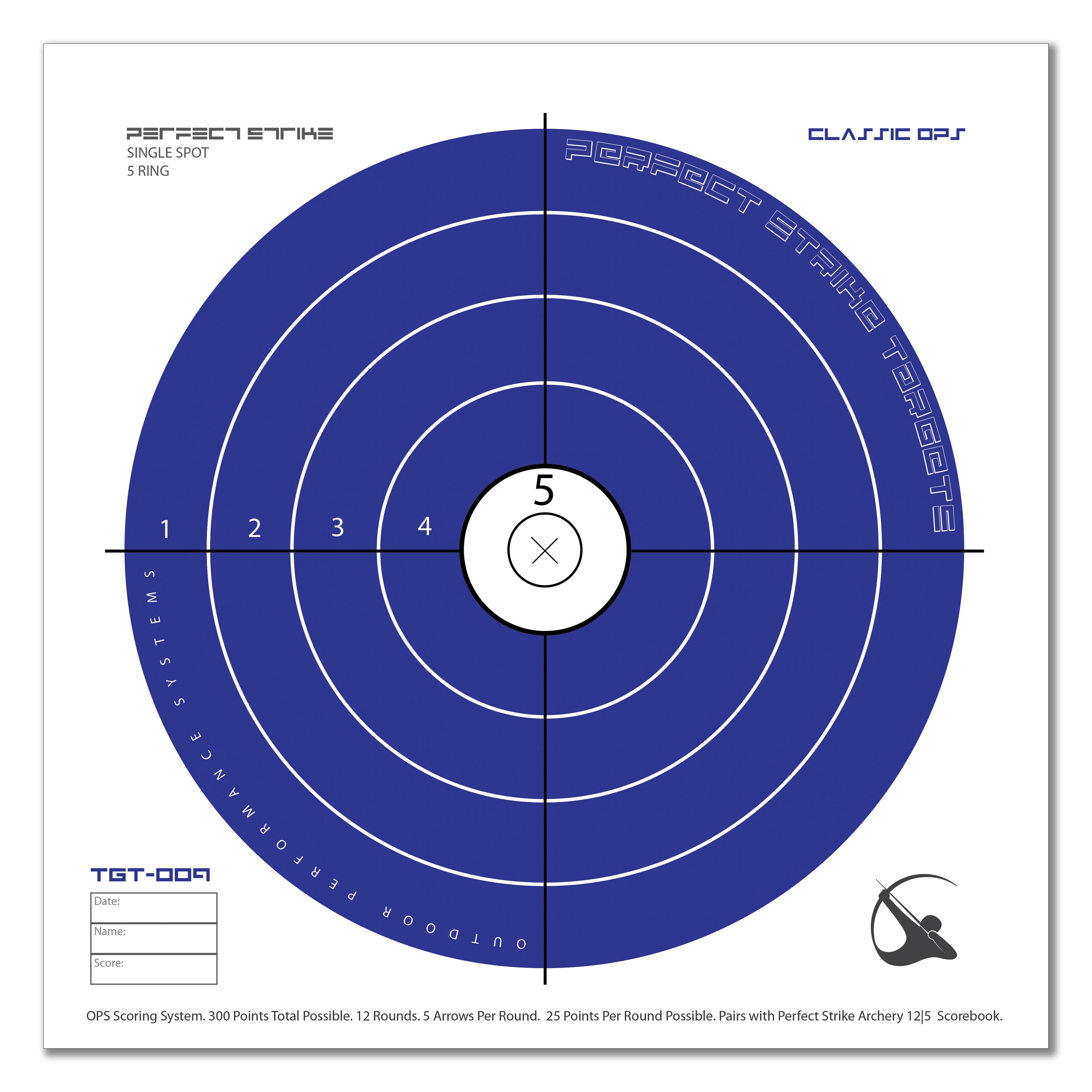 Target Strike Pattern Perfect Strike ARCHERY SYSTEM Targets. CLASSIC OPS No. 009. Single Spo ...
