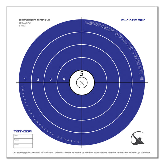 Perfect Strike ARCHERY SYSTEM Targets. CLASSIC OPS No. 009. Single Spot Targets. 12" x 12".