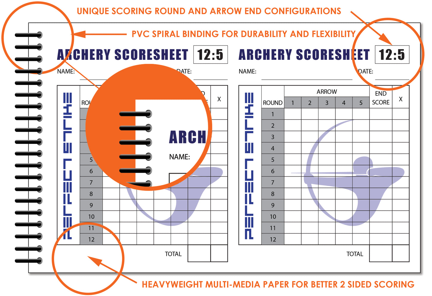 Perfect Strike Archery SCOREBOOK with Scoring Instructions. Perfect Strike System 12:5. (5.5" x 8.5")