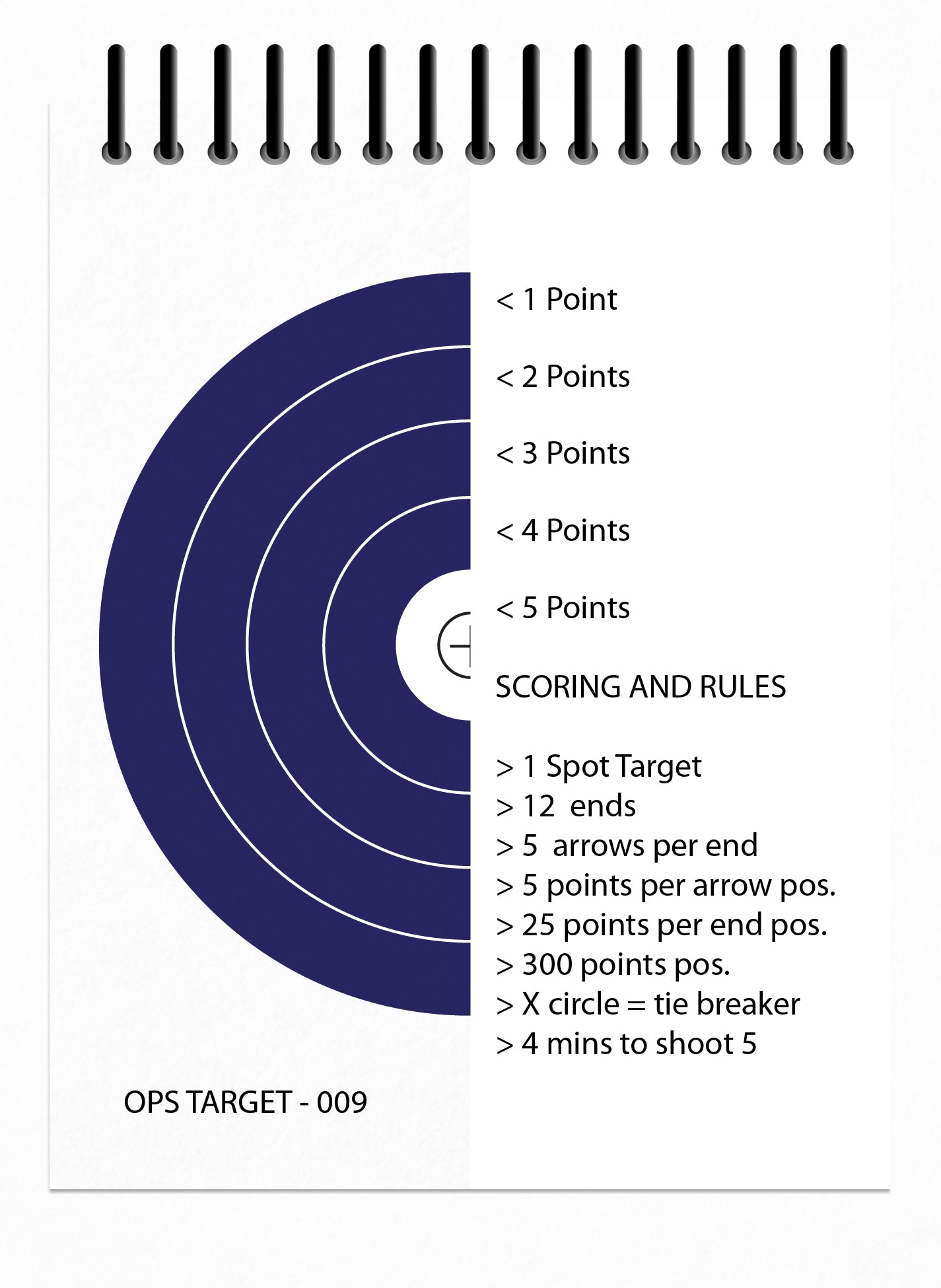 Perfect Strike Archery SCOREBOOK with Scoring Instructions. Perfect Strike System 12:5. (5.5" x 4.25")