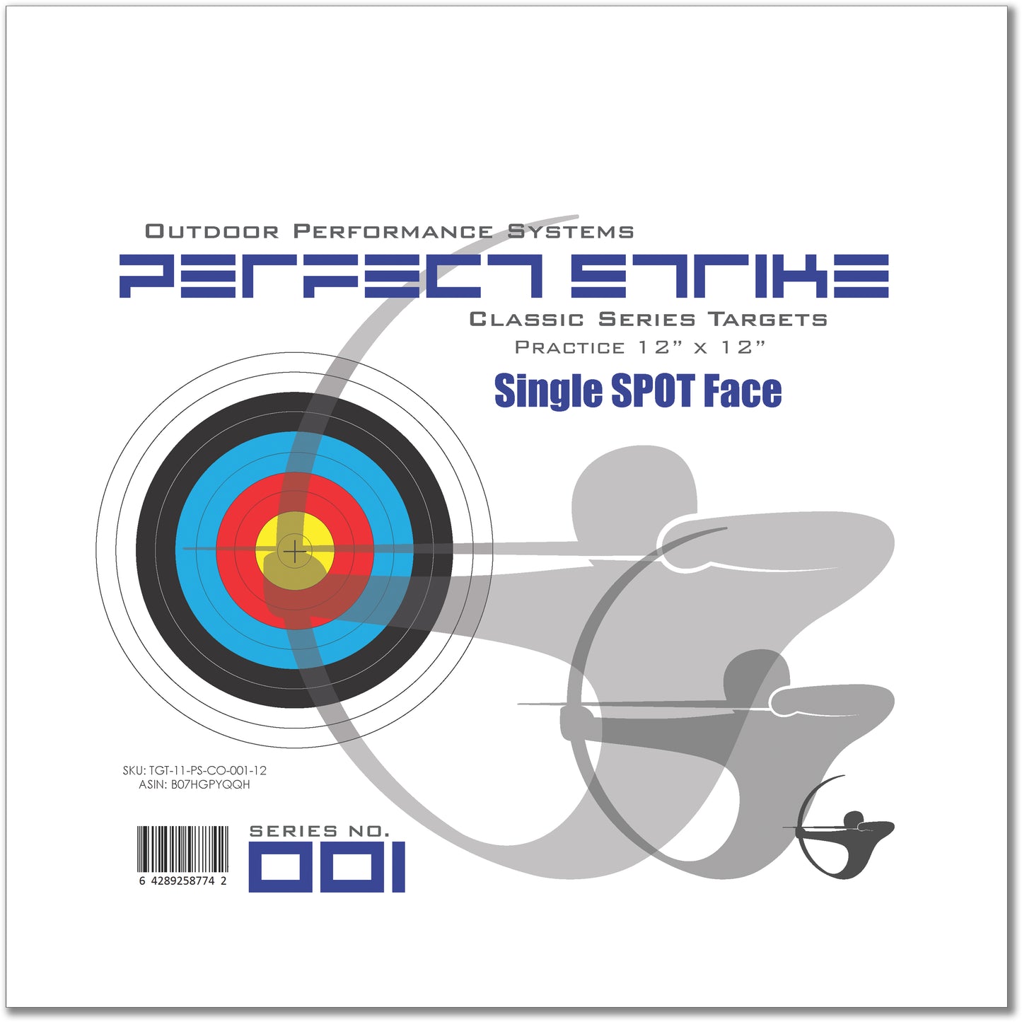 Perfect Strike Archery TARGETS. Classic OPS 001. Single Spot Targets. (12" x 12")