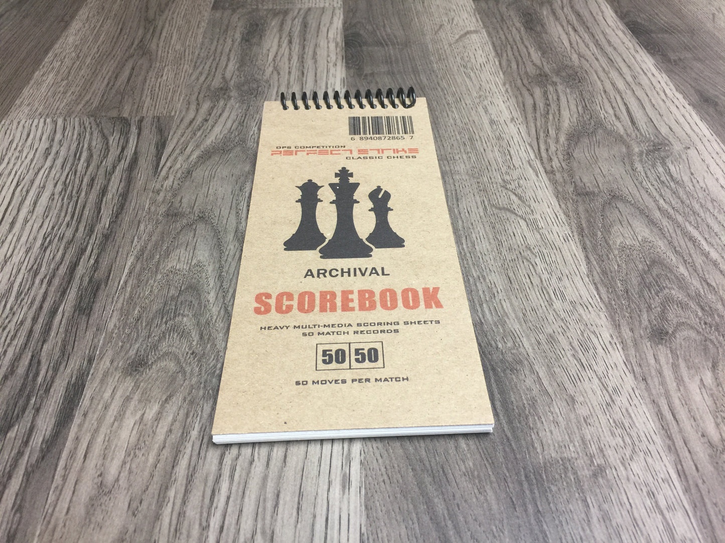 Perfect Strike Chess SCOREBOOK with Rules and Scoring Instructions. Heavy Duty. Practice and Competition. (3.5" x 8.5") TS-50:50