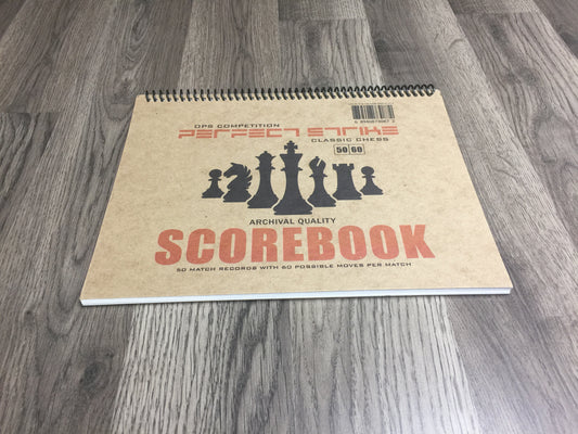 Perfect Strike Chess SCOREBOOK with Rules and Scoring Instructions. Heavy Duty. Practice and Competition. (8.5" x 11") TS-50:60