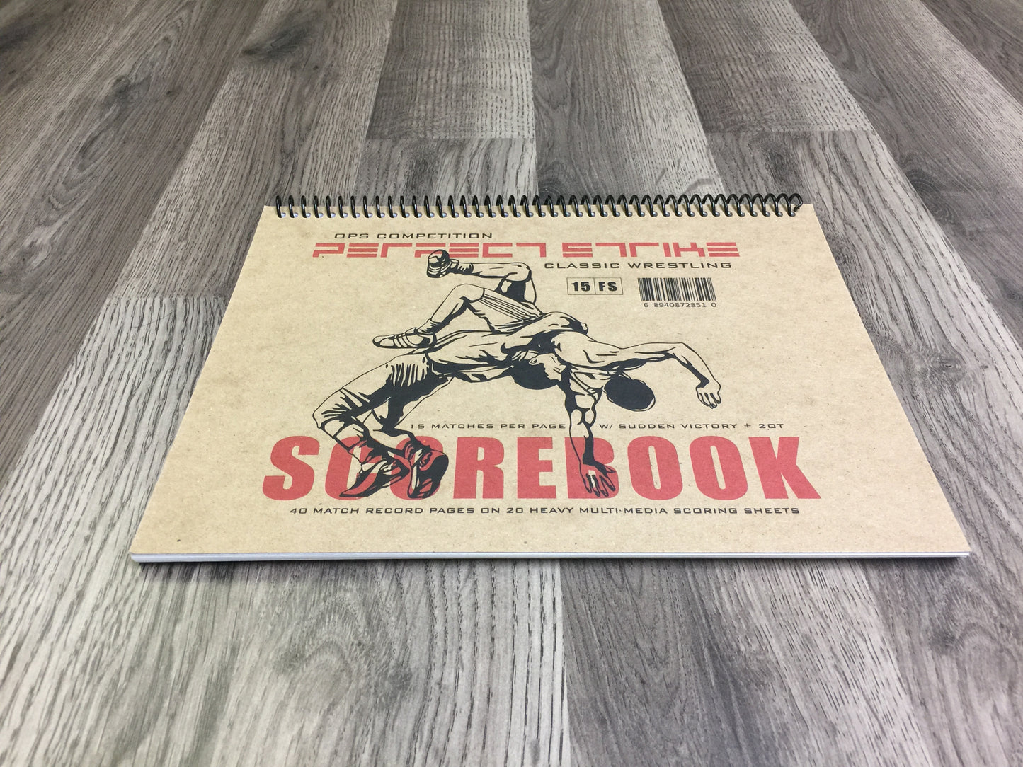 Perfect Strike WRESTLING Scorebook with Rules and Scoring Instructions. Heavy Duty. Meets and Tournaments. TS-15-FS-H