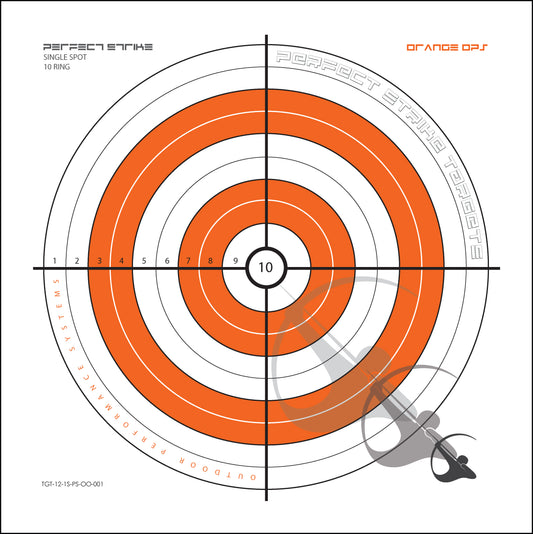Perfect Strike ARCHERY Targets. ORANGE OPS No. 001. Single Spot Targets. (12" x 12").