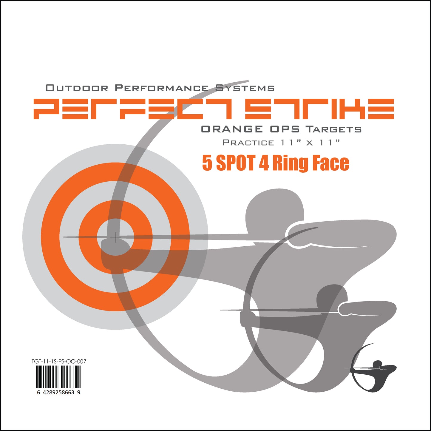 Perfect Strike ARCHERY Targets. ORANGE OPS No. 007. Five Spot Targets. (12" x 12").